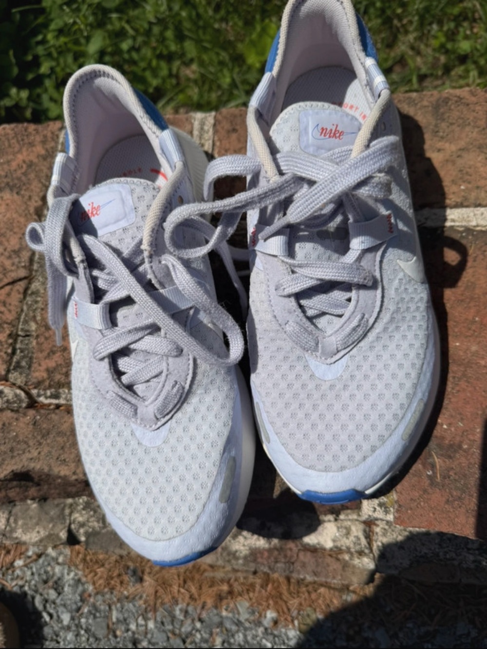 Nike White Mesh Sneakers with purple size 6.5